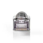 Nedis RJ45 Connector | Male | Solid FTP CAT5e | Straight | Nickel Plated | 10 pcs | Polycarbonate | Grey / Transparent | Box