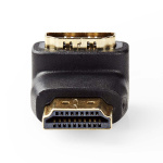 Nedis HDMI™ Adapter | HDMI™ Connector | HDMI™ Output | Gold Plated | Angled 90° | ABS | Black | 1 pcs | Box