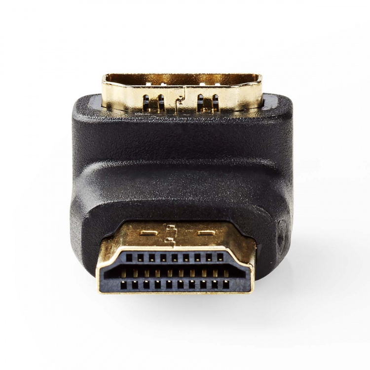 Nedis HDMI™ Adapter | HDMI™ Connector | HDMI™ Output | Gold Plated | Angled 90° | ABS | Black | 1 pcs | Box