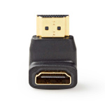 Nedis HDMI™ Adapter | HDMI™ Connector | HDMI™ Output | Gold Plated | Angled 90° | ABS | Black | 1 pcs | Box