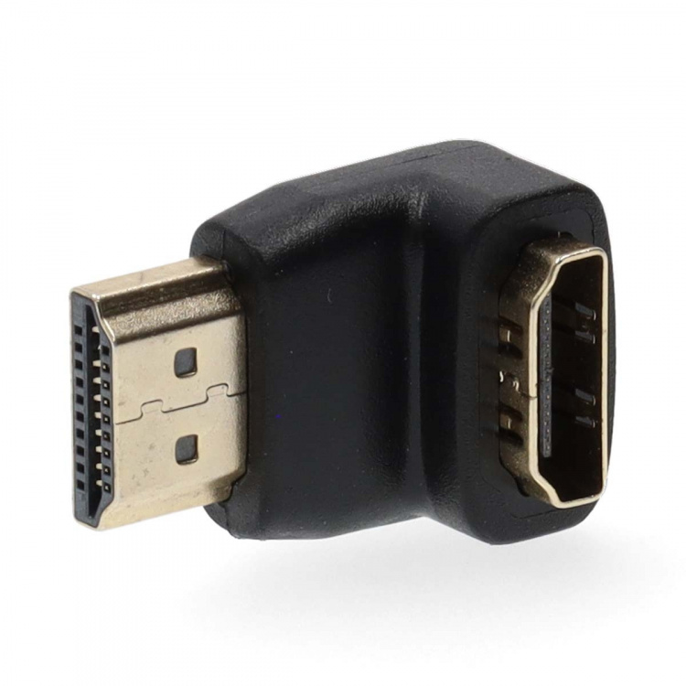 Nedis HDMI™ Adapter | HDMI™ Connector | HDMI™ Output | Gold Plated | Angled 90° | ABS | Black | 1 pcs | Box
