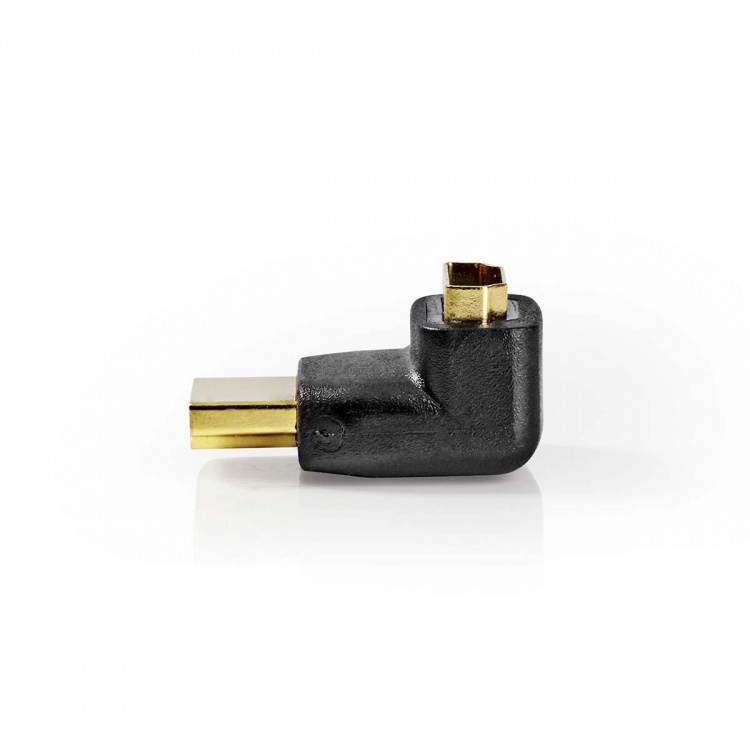 Nedis HDMI™ Adapter | HDMI™ Connector | HDMI™ Output | Gold Plated | Angled 270° | ABS | Black | 1 pcs | Box
