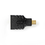 Nedis HDMI™ Adapter | HDMI™ Micro Connector | HDMI™ Output | Gold Plated | Straight | ABS | Black | 1 pcs | Box Nedis HDMI™ Adapter | HDMI™ Micro Connector | HDMI™ Output | Gold Plated | Straight | ABS | Black | 1 pcs | Box