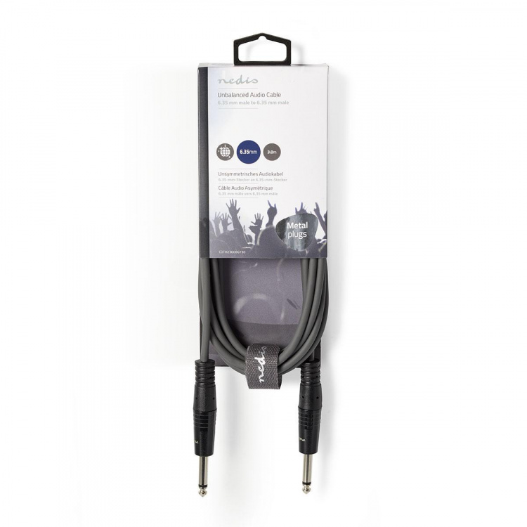 Nedis Stereo Audio Cable | 2x 6.35 mm Male | 3.5 mm Male | Nickel Plated | 5.00 m | Round | Dark Grey | Carton Sleeve Nedis Stereo Audio Cable | 2x 6.35 mm Male | 3.5 mm Male | Nickel Plated | 5.00 m | Round | Dark Grey | Carton Sleeve