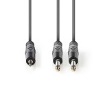 Nedis Stereo Audio Cable | 2x 6.35 mm Male | 3.5 mm Male | Nickel Plated | 1.50 m | Round | Dark Grey | Carton Sleeve Nedis Stereo Audio Cable | 2x 6.35 mm Male | 3.5 mm Male | Nickel Plated | 1.50 m | Round | Dark Grey | Carton Sleeve