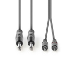Nedis Stereo Audio Cable | 2x 6.35 mm Male | 2x RCA Male | Nickel Plated | 1.50 m | Round | Dark Grey | Carton Sleeve Nedis Stereo Audio Cable | 2x 6.35 mm Male | 2x RCA Male | Nickel Plated | 1.50 m | Round | Dark Grey | Carton Sleeve