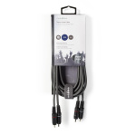Nedis Stereo Audio Cable | 2x RCA Male | 2x RCA Male | Nickel Plated | 3.00 m | Round | Dark Grey | Carton Sleeve