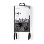 Nedis Stereo Audio Cable | 2x RCA Male | 2x RCA Male | Nickel Plated | 5.00 m | Round | Dark Grey | Carton Sleeve