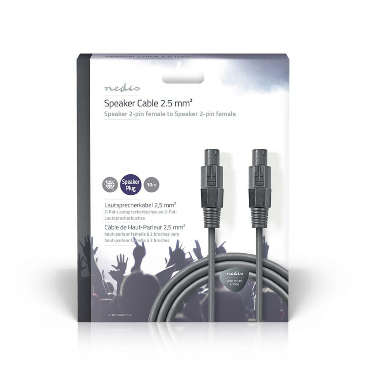 Nedis Speaker Cable | 48 x 0.20 mm | Copper | 10.0 m | Round | PVC | Dark Grey | Gift Box Nedis Speaker Cable | 48 x 0.20 mm | Copper | 10.0 m | Round | PVC | Dark Grey | Gift Box
