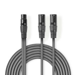 Nedis Balanced Audio Cable | 2x XLR 3-Pin Male | XLR 3-Pin Female | Nickel Plated | 1.50 m | Round | PVC | Dark Grey | Carton Sleeve Nedis Balanced Audio Cable | 2x XLR 3-Pin Male | XLR 3-Pin Female | Nickel Plated | 1.50 m | Round | PVC | Dark Grey | Carton Sleeve