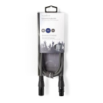 Nedis Balanced Audio Cable | XLR 3-Pin Male | XLR 3-Pin Female | Nickel Plated | 1.50 m | Round | PVC | Dark Grey | Carton Sleeve