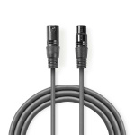 Nedis Balanced Audio Cable | XLR 3-Pin Male | XLR 3-Pin Female | Nickel Plated | 3.00 m | Round | PVC | Dark Grey | Carton Sleeve Nedis Balanced Audio Cable | XLR 3-Pin Male | XLR 3-Pin Female | Nickel Plated | 3.00 m | Round | PVC | Dark Grey | Carton Sleeve