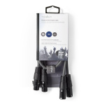 Nedis Balanced Audio Cable | 2x XLR 3-Pin Male | 2x XLR 3-Pin Female | Nickel Plated | 0.50 m | Round | PVC | Dark Grey | Carton Sleeve