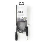 Nedis Balanced Audio Cable | XLR 3-Pin Male | 6.35 mm Male | Nickel Plated | 1.50 m | Round | PVC | Dark Grey | Carton Sleeve Nedis Balanced Audio Cable | XLR 3-Pin Male | 6.35 mm Male | Nickel Plated | 1.50 m | Round | PVC | Dark Grey | Carton Sleeve