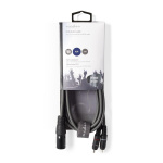 Nedis Balanced Audio Cable | XLR 3-Pin Male | 2x RCA Male | Nickel Plated | 1.50 m | Round | PVC | Dark Grey | Carton Sleeve