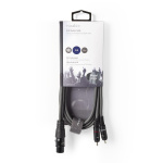Nedis Balanced Audio Cable | XLR 3-Pin Female | 2x RCA Male | Nickel Plated | 1.50 m | Round | PVC | Dark Grey | Carton Sleeve Nedis Balanced Audio Cable | XLR 3-Pin Female | 2x RCA Male | Nickel Plated | 1.50 m | Round | PVC | Dark Grey | Carton Sleeve