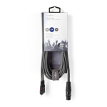 Nedis Balanced Audio Cable | XLR 3-Pin Female | 2x RCA Male | Nickel Plated | 3.00 m | Round | PVC | Dark Grey | Carton Sleeve