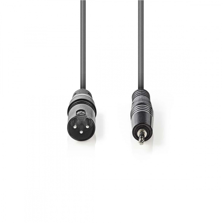 Nedis Balanced Audio Cable | XLR 3-Pin Male | 3.5 mm Male | Nickel Plated | 3.00 m | Round | PVC | Dark Grey | Carton Sleeve