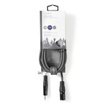 Nedis Balanced Audio Cable | XLR 3-Pin Male | 3.5 mm Male | Nickel Plated | 3.00 m | Round | PVC | Dark Grey | Carton Sleeve