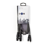 Nedis Balanced Audio Cable | 2x XLR 3-Pin Female | 2x RCA Male | Nickel Plated | 1.50 m | Round | PVC | Dark Grey | Carton Sleeve Nedis Balanced Audio Cable | 2x XLR 3-Pin Female | 2x RCA Male | Nickel Plated | 1.50 m | Round | PVC | Dark Grey | Carton Sleeve