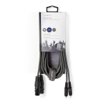 Nedis Balanced Audio Cable | 2x XLR 3-Pin Female | 2x RCA Male | Nickel Plated | 3.00 m | Round | PVC | Dark Grey | Carton Sleeve