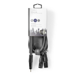 Nedis Balanced Audio Cable | 2x XLR 3-Pin Male | 3.5 mm Male | Nickel Plated | 1.50 m | Round | PVC | Dark Grey | Carton Sleeve Nedis Balanced Audio Cable | 2x XLR 3-Pin Male | 3.5 mm Male | Nickel Plated | 1.50 m | Round | PVC | Dark Grey | Carton Sleeve