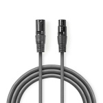 Nedis DMX Adapter Cable | XLR 3-Pin Male | XLR 3-Pin Female | Nickel Plated | 20.0 m | Round | PVC | Dark Grey | Gift Box