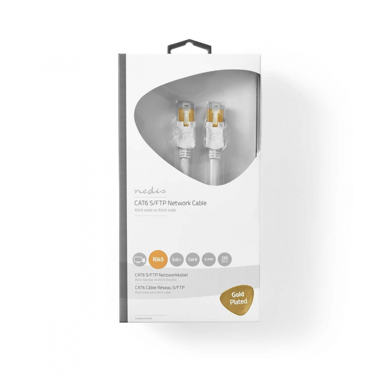 Nedis CAT6 Cable | RJ45 Male | RJ45 Male | S/FTP | 5.00 m | Round | LSZH / PVC | White | Window Box Nedis CAT6 Cable | RJ45 Male | RJ45 Male | S/FTP | 5.00 m | Round | LSZH / PVC | White | Window Box