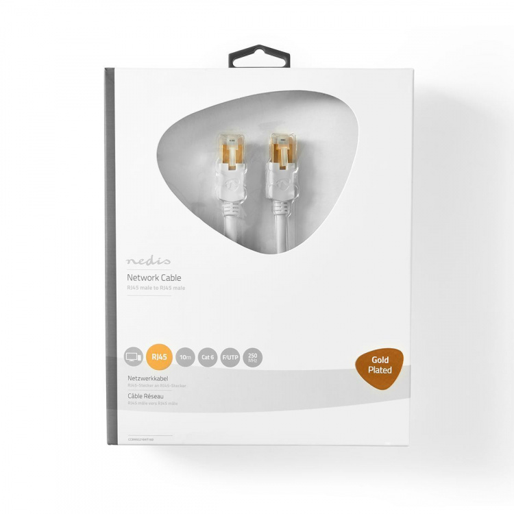 Nedis CAT6 Cable | RJ45 Male | RJ45 Male | F/UTP | 10.0 m | Round | LSZH / PVC | White | Window Box