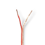 Nedis Speaker Cable | 2 x 1.50 mm² | Copper | 100.0 m | Round | PVC | Transparent | Reel
