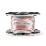 Nedis Speaker Cable | 2 x 1.50 mm² | Copper | 100.0 m | Round | PVC | White | Reel