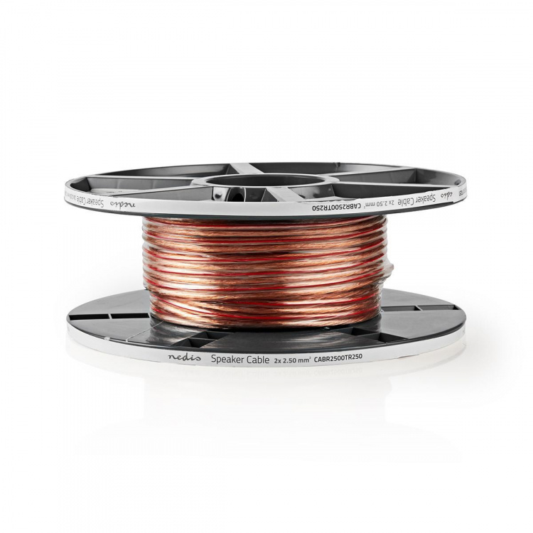 Nedis Speaker Cable | 2 x 2.50 mm² | Copper | 25.0 m | Round | PVC | Transparent | Reel Nedis Speaker Cable | 2 x 2.50 mm² | Copper | 25.0 m | Round | PVC | Transparent | Reel