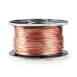 Nedis Speaker Cable | 2 x 2.50 mm² | Copper | 100.0 m | Round | PVC | Transparent | Reel Nedis Speaker Cable | 2 x 2.50 mm² | Copper | 100.0 m | Round | PVC | Transparent | Reel