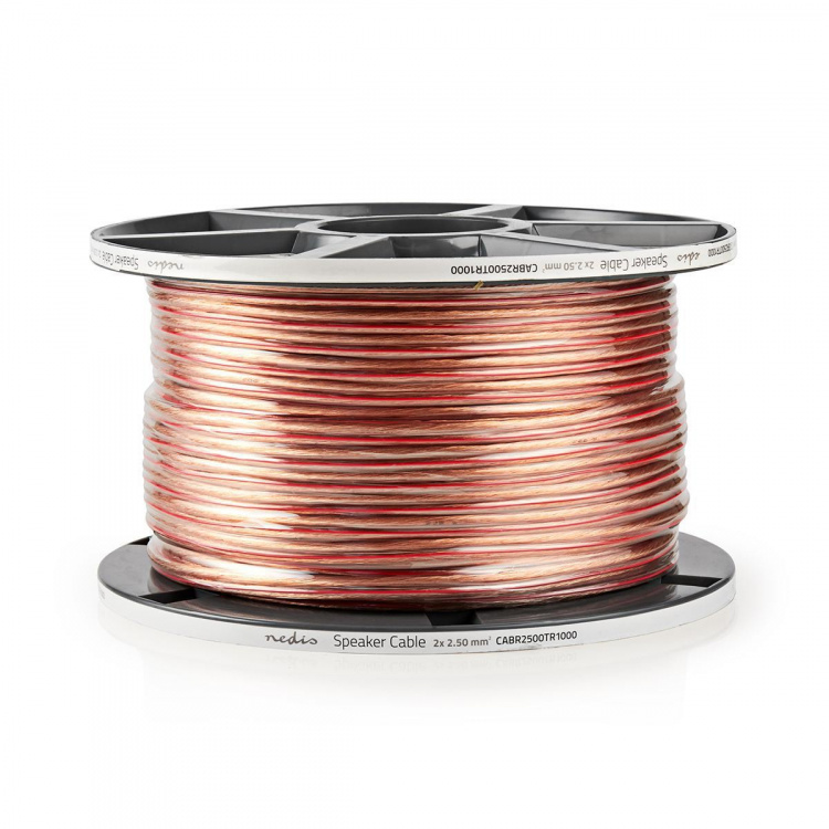 Nedis Speaker Cable | 2 x 2.50 mm² | Copper | 100.0 m | Round | PVC | Transparent | Reel Nedis Speaker Cable | 2 x 2.50 mm² | Copper | 100.0 m | Round | PVC | Transparent | Reel