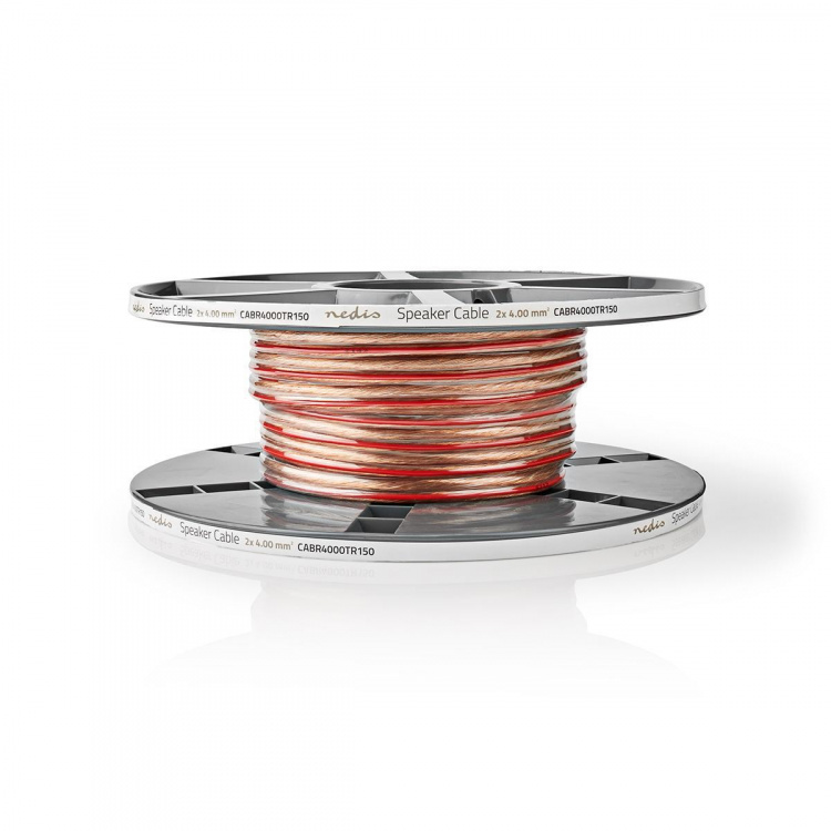 Nedis Speaker Cable | 2 x 4.00 mm² | Copper | 15.0 m | Round | PVC | Transparent | Reel