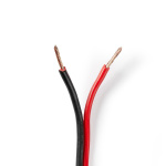 Nedis Speaker Cable | 2 x 1.50 mm² | CCA | 100.0 m | Round | PVC | Black / Red | Wrap