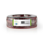 Nedis Speaker Cable | 2 x 1.50 mm² | CCA | 100.0 m | Round | PVC | Black / Red | Wrap