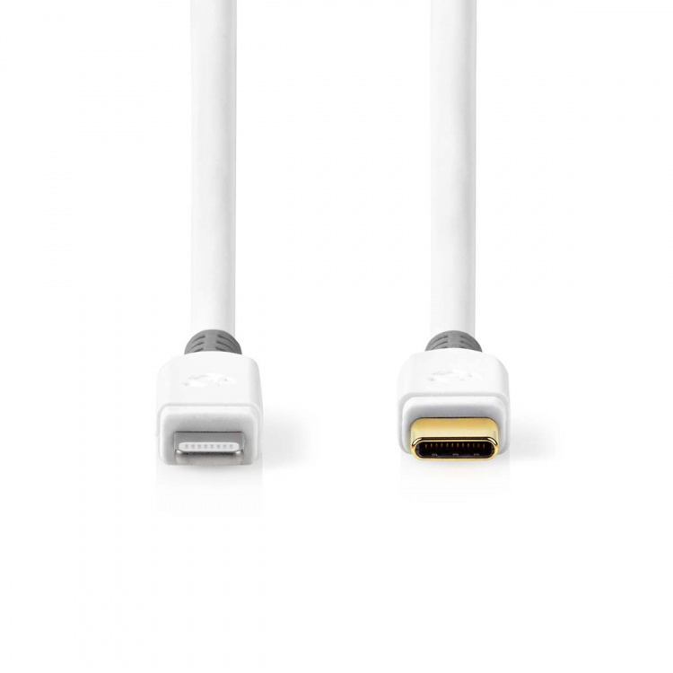 Nedis Lightning Cable | USB 2.0 | Apple Lightning 8-Pin | USB-C™ Male | 480 Mbps | Gold Plated | 1.00 m | Round | PVC | White | Box Nedis Lightning Cable | USB 2.0 | Apple Lightning 8-Pin | USB-C™ Male | 480 Mbps | Gold Plated | 1.00 m | Round | PVC | White | Box