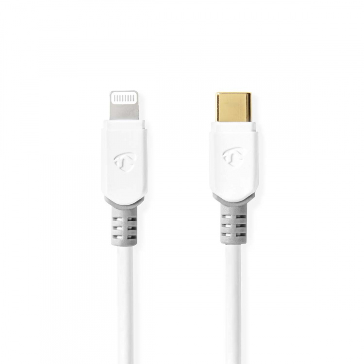 Nedis Lightning Cable | USB 2.0 | Apple Lightning 8-Pin | USB-C™ Male | 480 Mbps | Gold Plated | 2.00 m | Round | PVC | White | Window Box