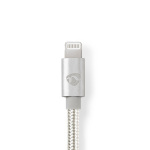 Nedis Lightning Cable | USB 2.0 | Apple Lightning 8-Pin | USB-C™ Male | 480 Mbps | Gold Plated | 1.00 m | Round | Braided / Nylon | Aluminium / Silver | Cover Window Box Nedis Lightning Cable | USB 2.0 | Apple Lightning 8-Pin | USB-C™ Male | 480 Mbps | Gold Plated | 1.00 m | Round | Braided / Nylon | Aluminium / Silver | Cover Window Box