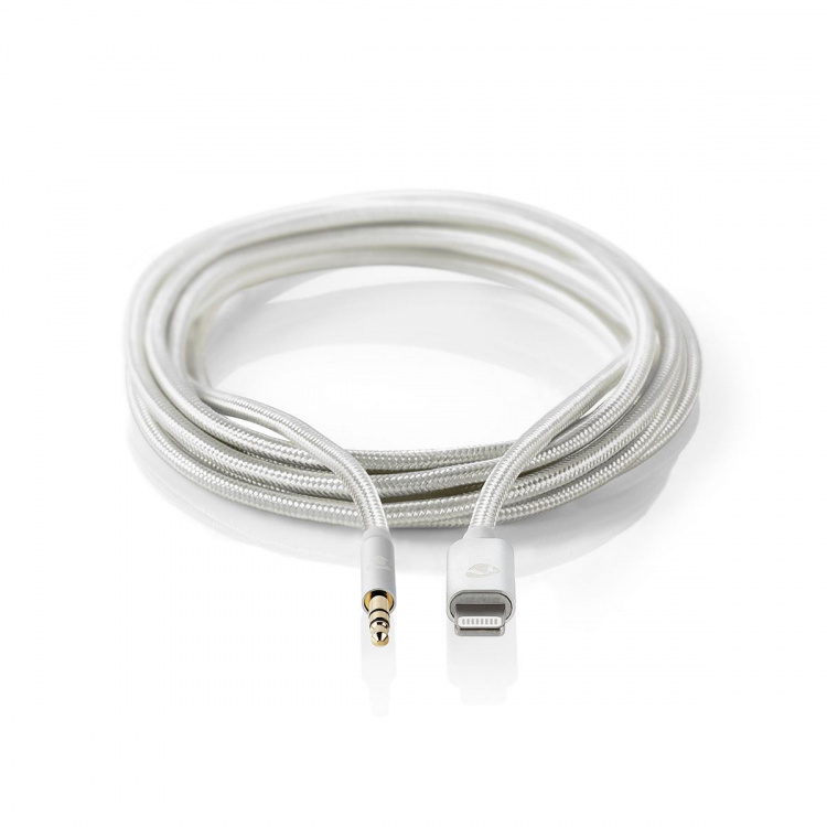 Nedis Lightning Adapter | Apple Lightning 8-Pin | 3.5 mm Male | Gold Plated | 1.00 m | Round | Nylon | Cover Window Box