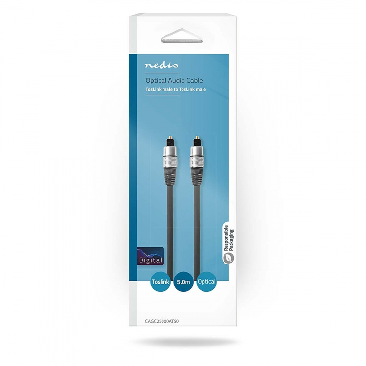 Nedis Optical Audio Cable | TosLink Male | TosLink Male | 5.00 m | Round | PVC | Anthracite | Box