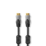 Nedis High Speed HDMI™ Cable with Ethernet | HDMI™ Connector | HDMI™ Connector | 4K@60Hz | 18 Gbps | 2.50 m | Round | PVC | Anthracite | Box