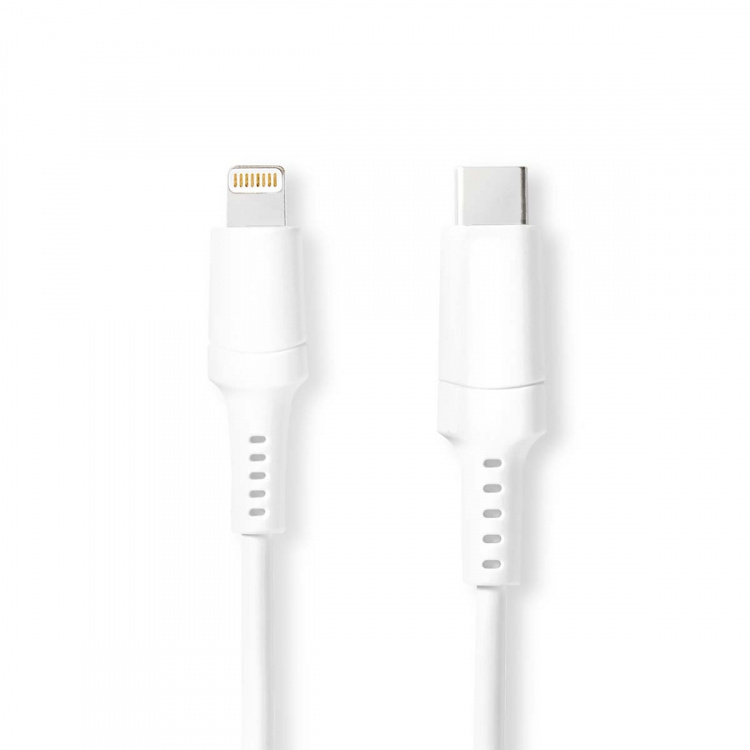 Nedis Lightning Cable | USB 2.0 | Apple Lightning 8-Pin | USB-C™ Male | 480 Mbps | Nickel Plated | 1.00 m | Round | PVC | White | Box Nedis Lightning Cable | USB 2.0 | Apple Lightning 8-Pin | USB-C™ Male | 480 Mbps | Nickel Plated | 1.00 m | Round | PVC | White | Box