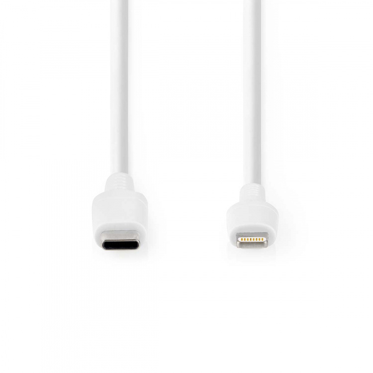 Nedis Lightning Cable | USB 2.0 | Apple Lightning 8-Pin | USB-C™ Male | 480 Mbps | Nickel Plated | 2.00 m | Round | PVC | White | Box Nedis Lightning Cable | USB 2.0 | Apple Lightning 8-Pin | USB-C™ Male | 480 Mbps | Nickel Plated | 2.00 m | Round | PVC | White | Box