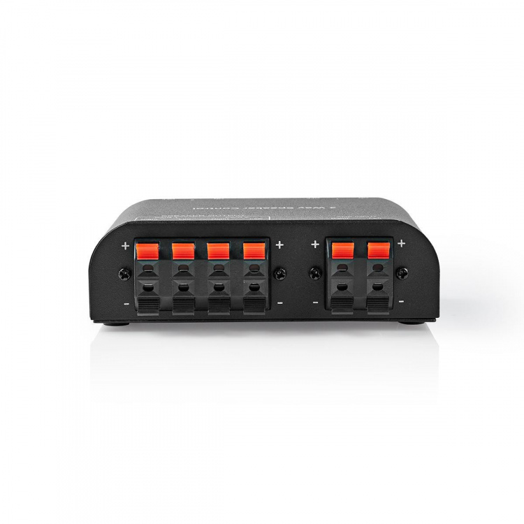 Nedis Speaker Control Switchbox | 2 port(s) | Terminal Clamps | Speaker impedance: 4-16 Ohm | Maximum load per channel: 150 W | Aluminium | Black Nedis Speaker Control Switchbox | 2 port(s) | Terminal Clamps | Speaker impedance: 4-16 Ohm | Maximum load per channel: 150 W | Aluminium | Black