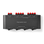 Nedis Speaker Control Switchbox | 4 port(s) | Terminal Clamps | Speaker impedance: 4-16 Ohm | Maximum load per channel: 200 W | Aluminium | Black