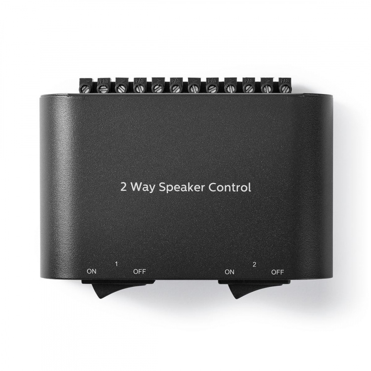 Nedis Speaker Control Switchbox | 2 port(s) | Terminal Screws | Speaker impedance: 4-16 Ohm | Maximum load per channel: 150 W | Aluminium | Black