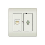 CATV / IPTV Wall outlet Coax Male + RJ45 Female toolless installation