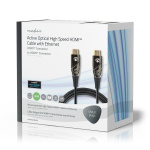 Nedis Active Optical High Speed HDMI™ Cable with Ethernet | HDMI™ Connector | HDMI™ Connector | 4K@60Hz | 18 Gbps | 50.0 m | Round | PVC | Black | Gift Box